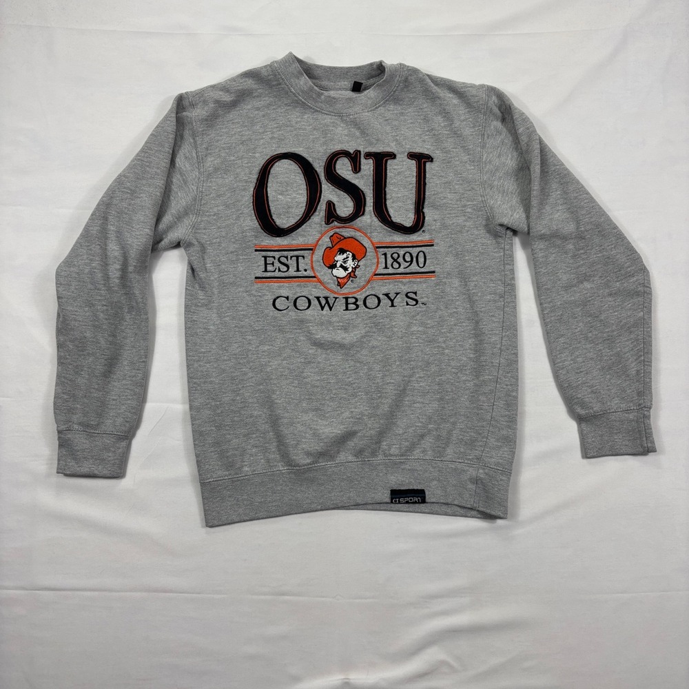 Oklahoma State OSU Cowboys Crewneck Sweatshirt Small Heather Gray NCAA CI‎ Sport